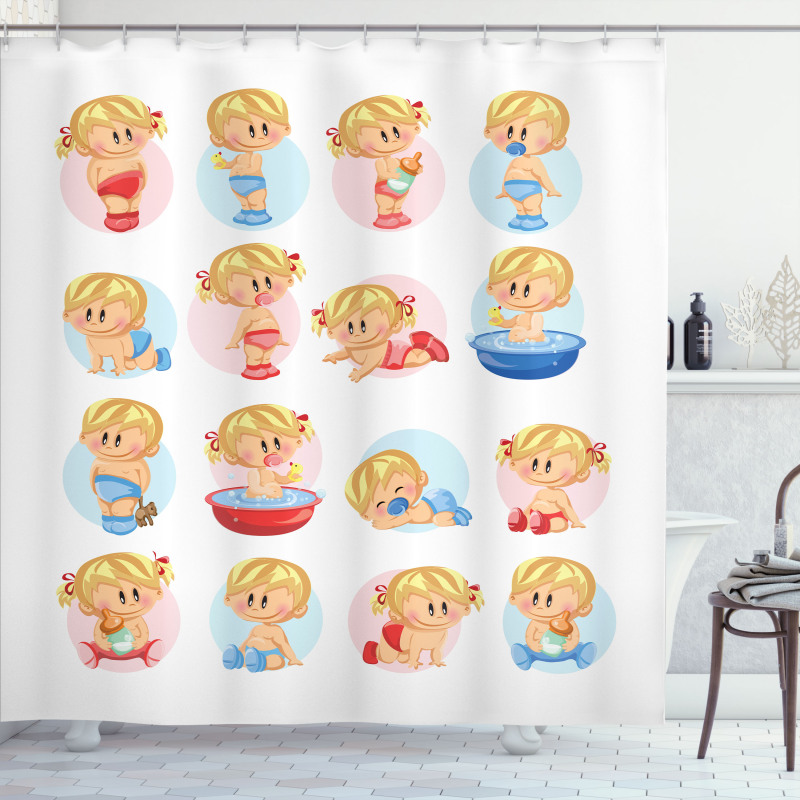 Infants Funny Sleep Shower Curtain