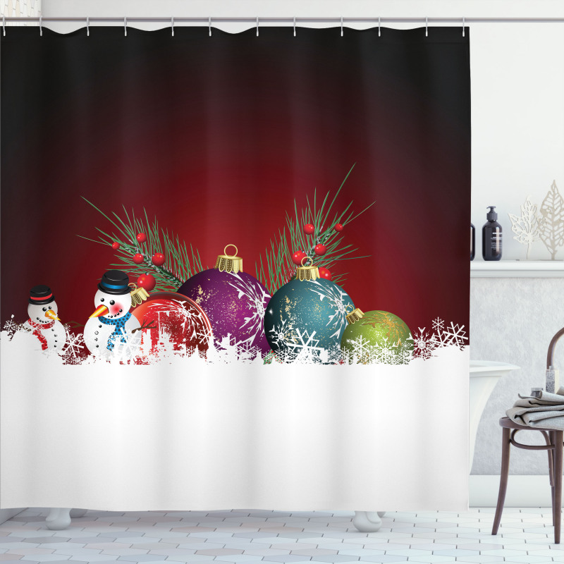 Snowman with Hat Shower Curtain