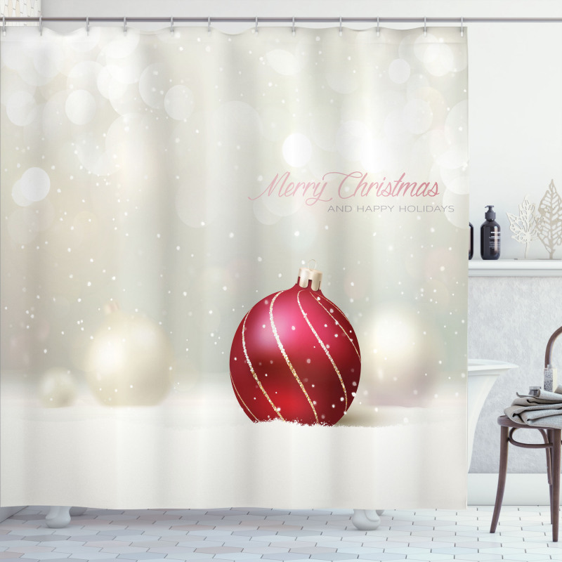 Bauble with Lines Shower Curtain