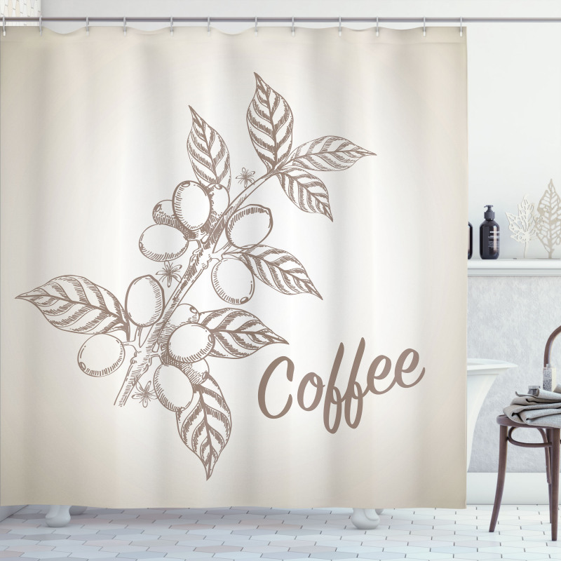 Sketch Style Coffee Shower Curtain