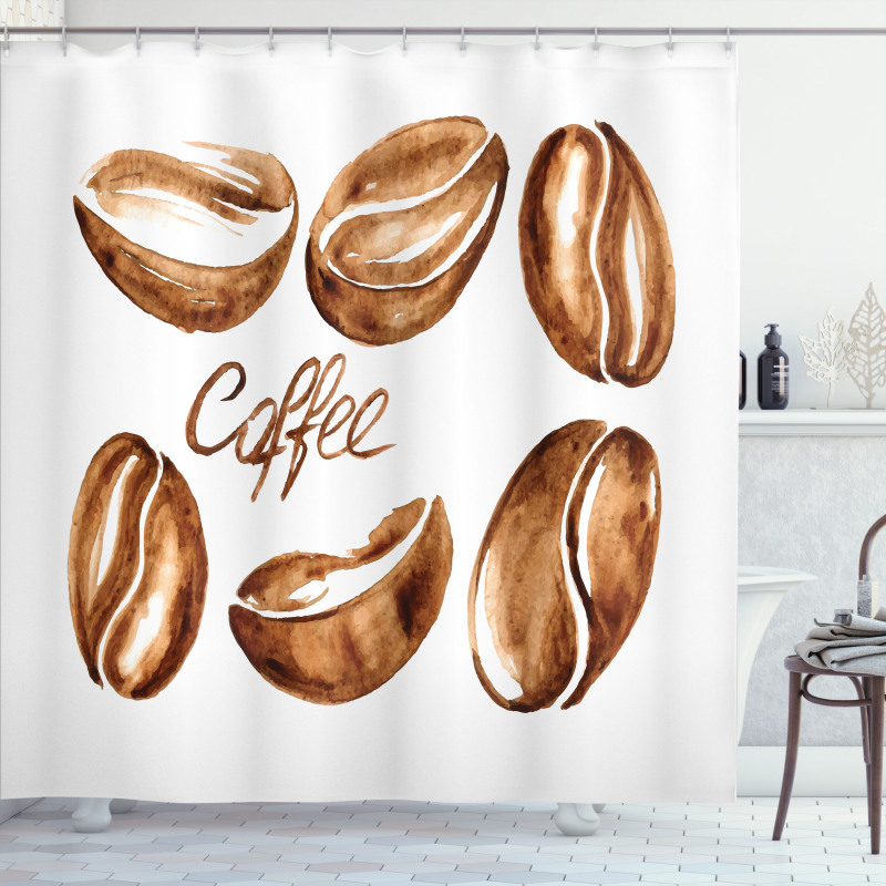 Watercolor Effect Beans Shower Curtain