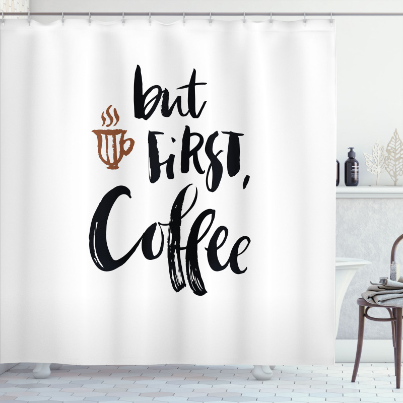 Brush Style Writing Shower Curtain