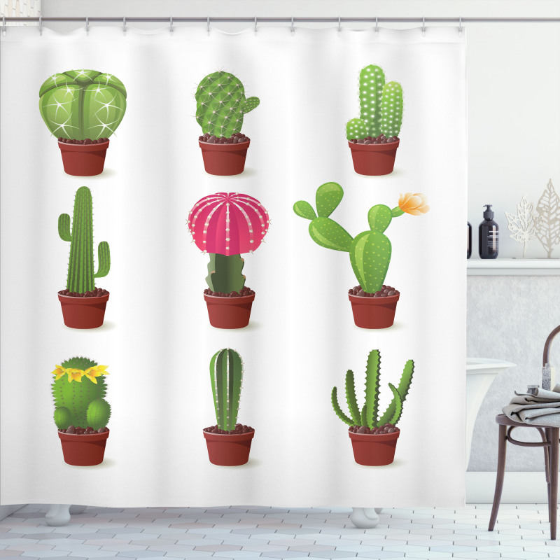 Plant Variety Cartoon Shower Curtain
