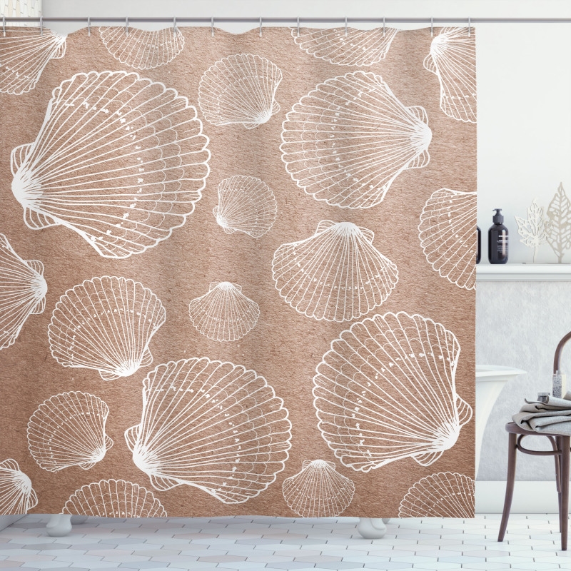 Hand Drawn Shells Shower Curtain