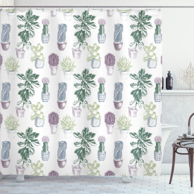 Native Mexican Plants Shower Curtain