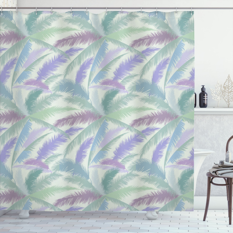 Abstract Tropic Leaves Shower Curtain