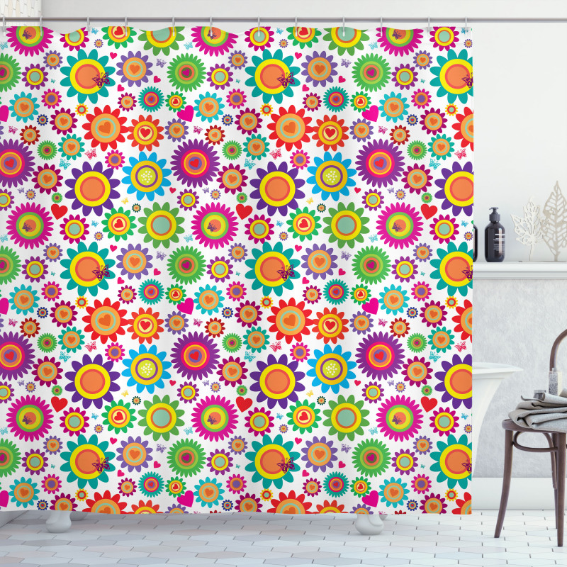 Colorful Camomiles Shower Curtain