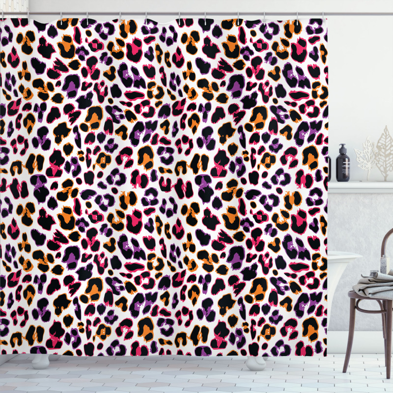 Safari Leopard Animal Motif Shower Curtain