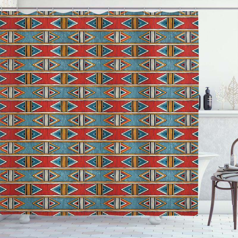 Rhombus Tribal Shower Curtain