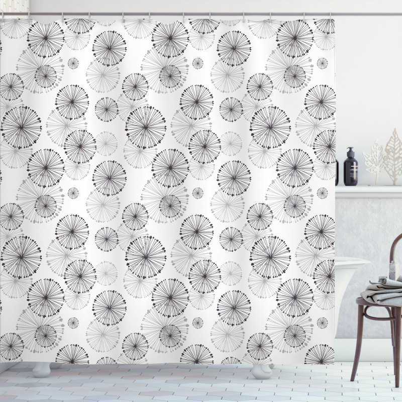 Dandelion Motif Shower Curtain