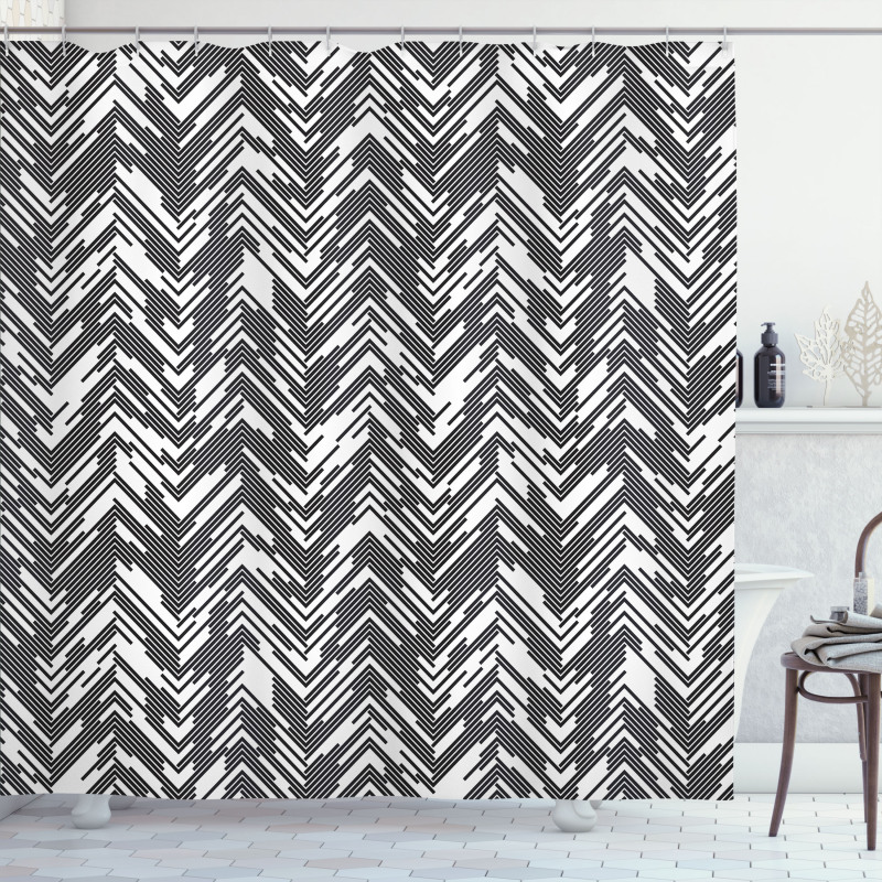 Chaotic Chevron Shower Curtain