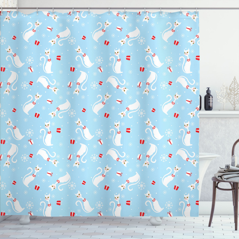 Cats with Necklaces Shower Curtain