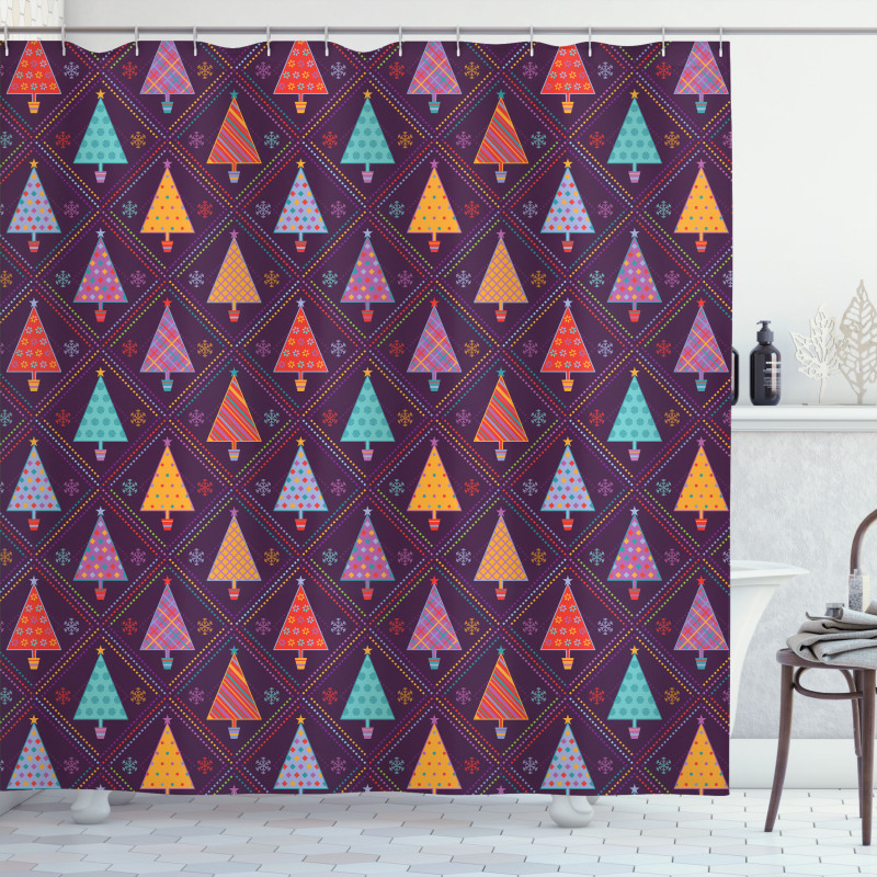 Tree Rhombus Shower Curtain