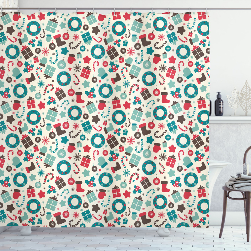 Retro New Year Party Shower Curtain