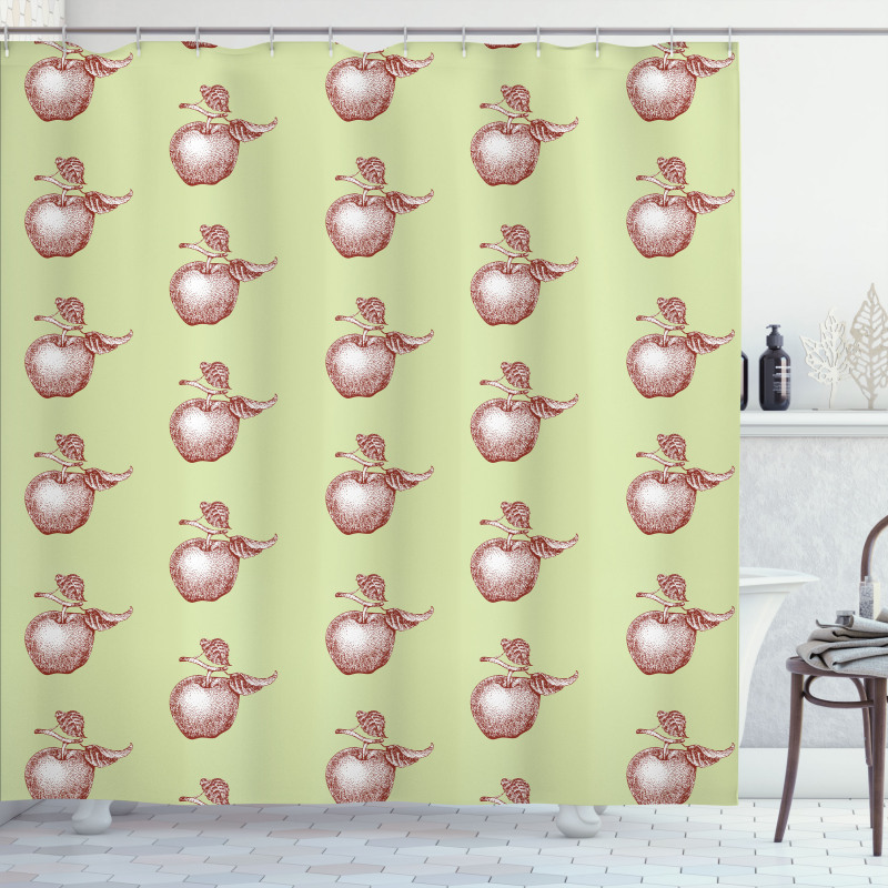 Vintage Stalks Leaf Fruit Shower Curtain