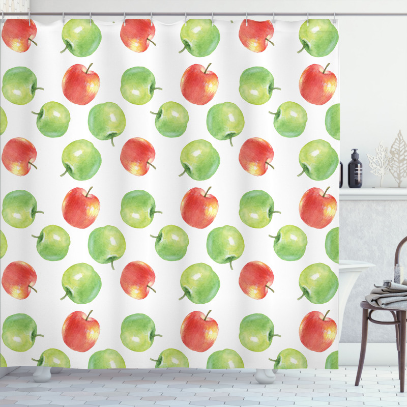 Watercolor Fruit Pattern Shower Curtain