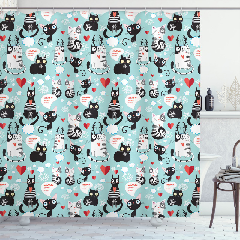 Kitties Love Daydreaming Shower Curtain