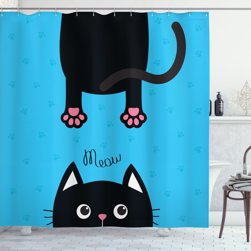Fat Cat Paws and Tail Shower Curtain