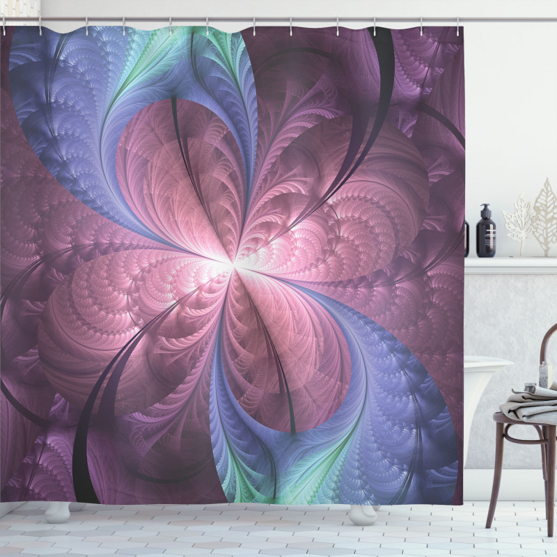 Floral Vortex Design Shower Curtain