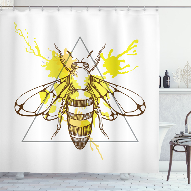 Color Splashed Bee Shower Curtain