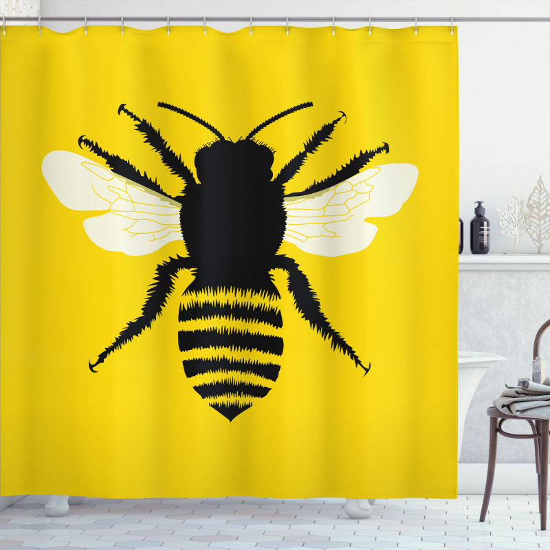 Honeybee Silhouette Shower Curtain