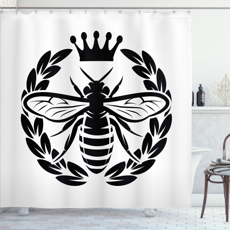 Monochrome Wreath Shower Curtain