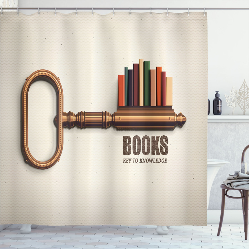 Key to Knowledge Theme Shower Curtain