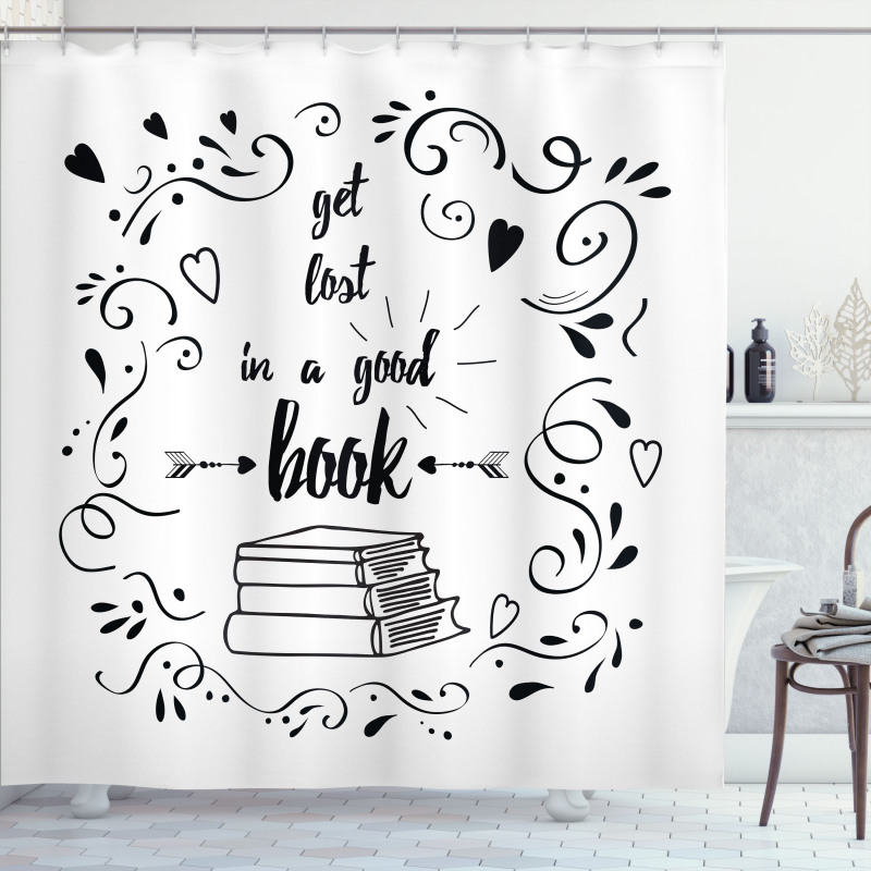 Get Lost in a Book Shower Curtain