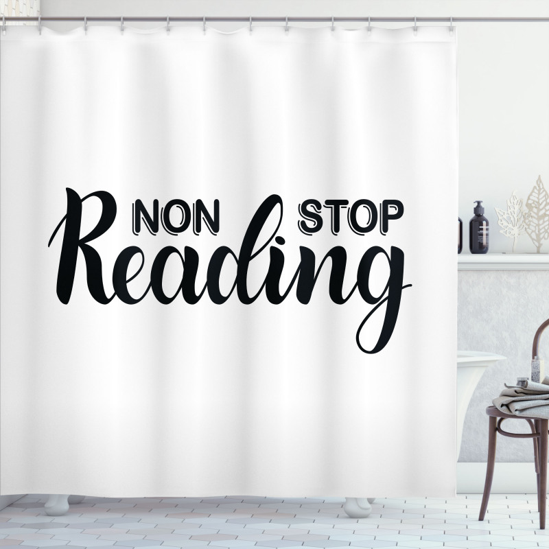 Non Stop Reading Theme Shower Curtain