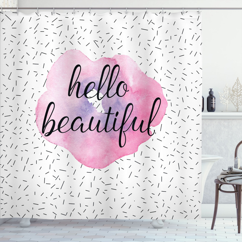 Watercolor Style Flower Shower Curtain
