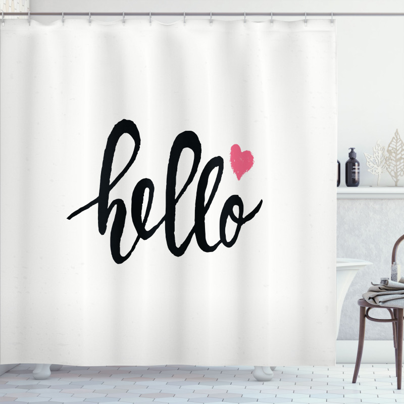 Message with Heart Shower Curtain
