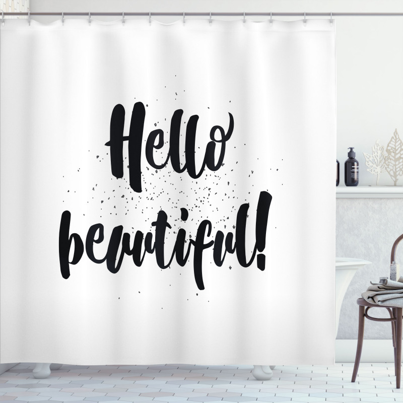 Hand Letters Tiny Dots Shower Curtain
