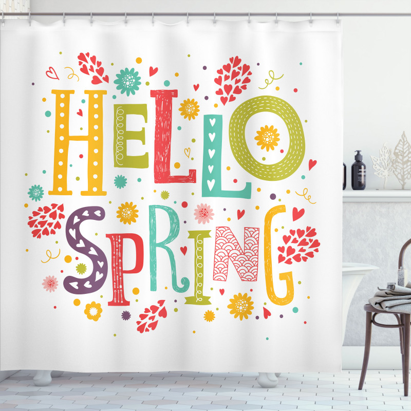 Colorful Spring Elements Shower Curtain