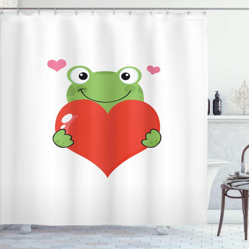 Funny Cartoon Frog Shower Curtain