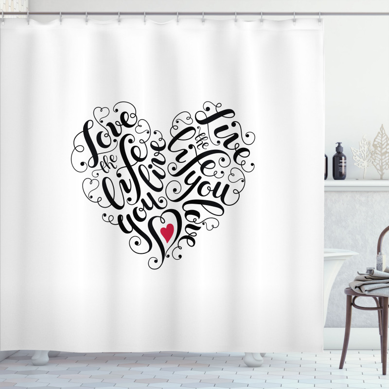 Heart Shape Shower Curtain