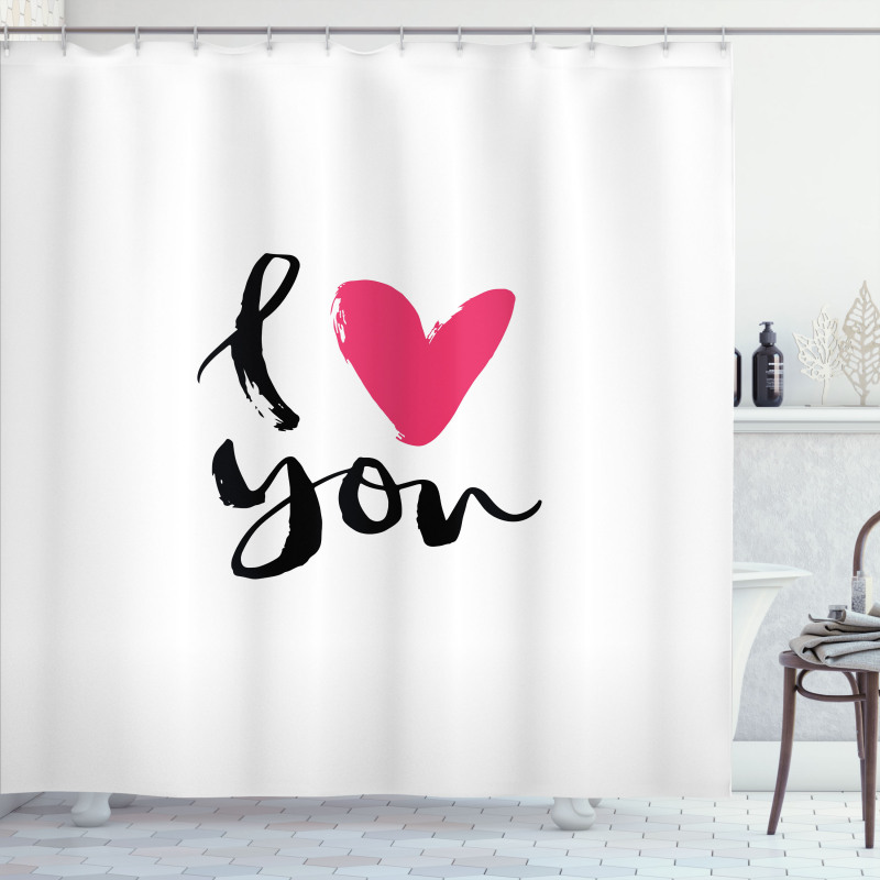 Hand Drawn Design Romantic Shower Curtain