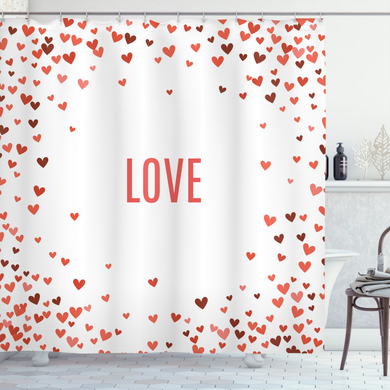 Romance Illustration Heart Shower Curtain