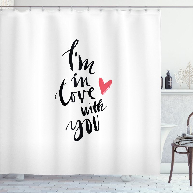 Brush Stroke Effect Words Shower Curtain