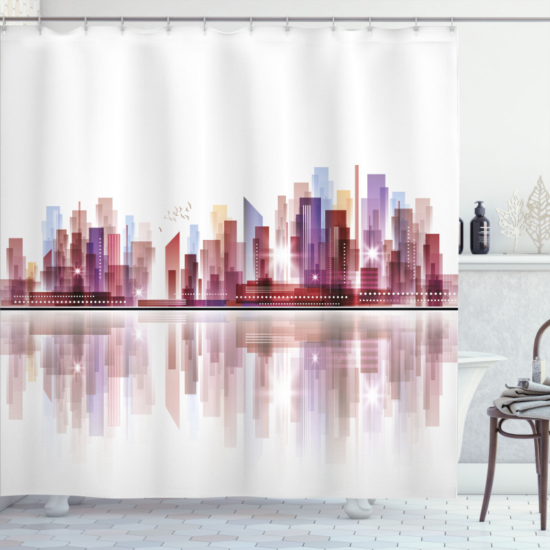 Skyscrapers Silhouette Shower Curtain
