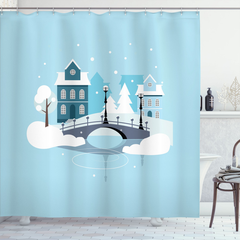 Winter Season Composition Shower Curtain