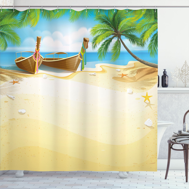 Paradise Island Tropical Shower Curtain