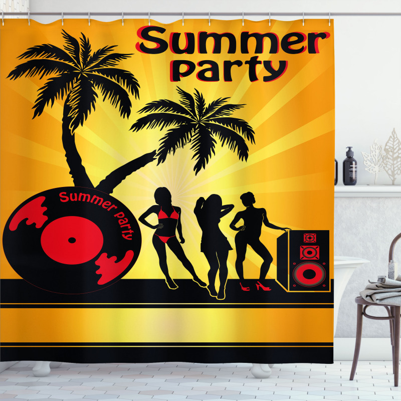 Party Girls Vinyl Record Shower Curtain