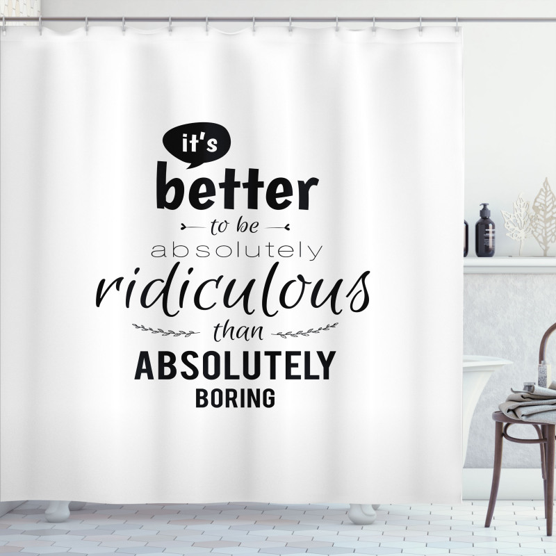 Lettering Pattern Shower Curtain