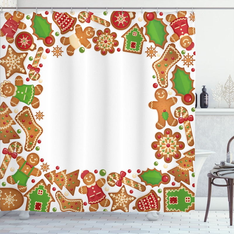 Gingerbread Biscuits Shower Curtain