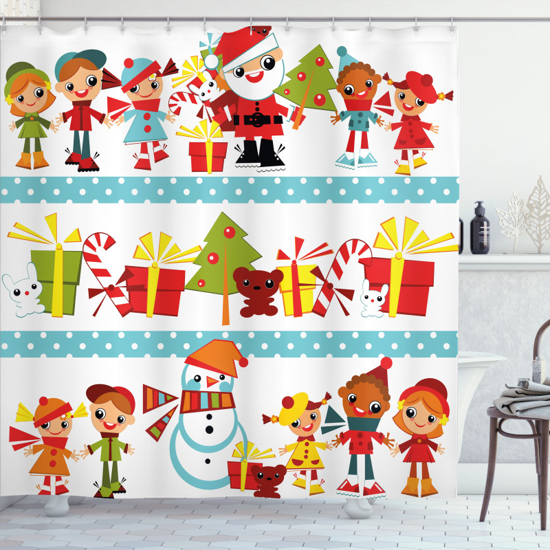 Joy Children Santa Shower Curtain