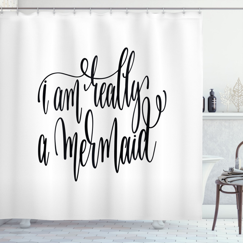 Girl Theme Slogan Shower Curtain