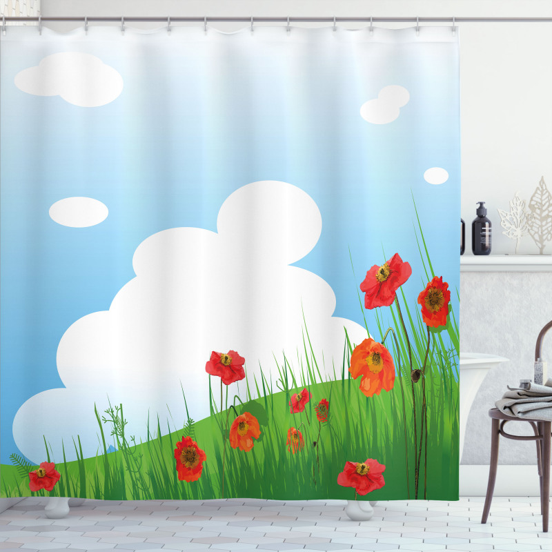 Idyllic Grassy Landscape Shower Curtain