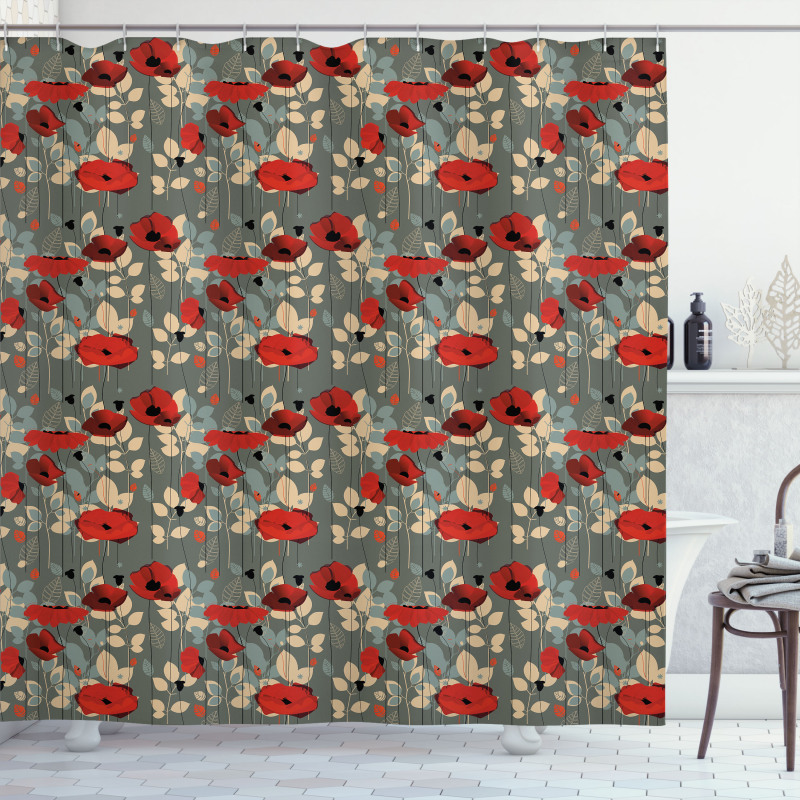 Modern Floral Garden Shower Curtain