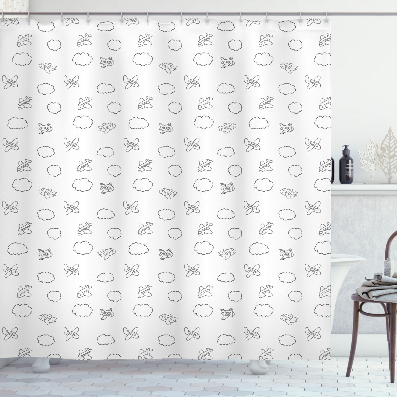 Childish Puffy Clouds Shower Curtain