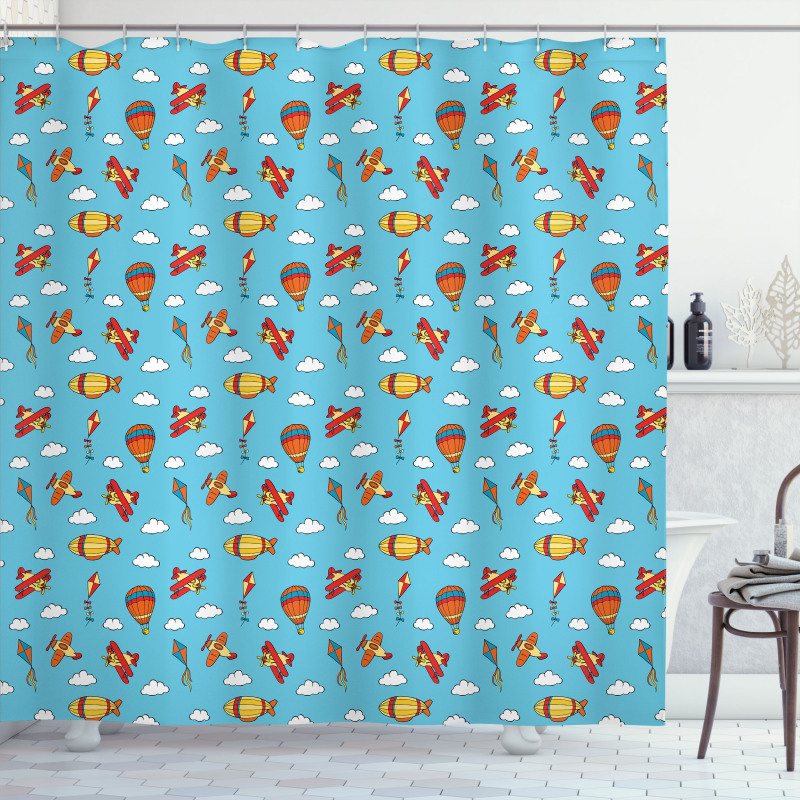 Air Transportation Kites Shower Curtain